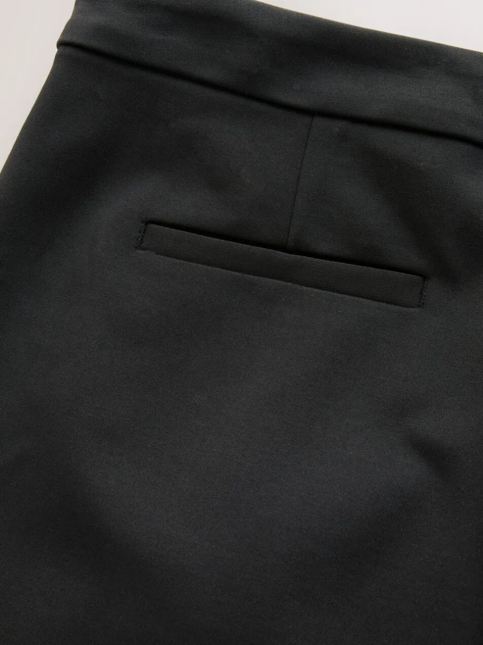 Broeken|Next - Ponte Broek met Wijde pijpen en goudkleurige knoopdetails Zwart