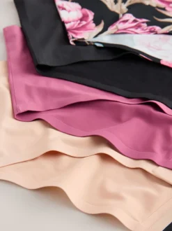 Onderbroeken*Next Zwart / Praline Huidskleur / Roze Bloemen - Set van 4 No VPL menstruatieslips voor medium vloeien