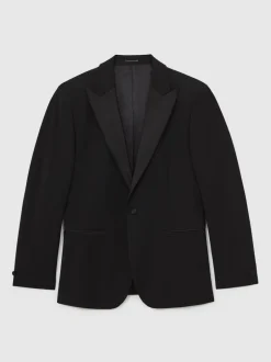 Smokings En Feestkleding|Reiss Zwart - Punt revers - Poker modieus gesneden Single breasted Jack Tailored-Fit