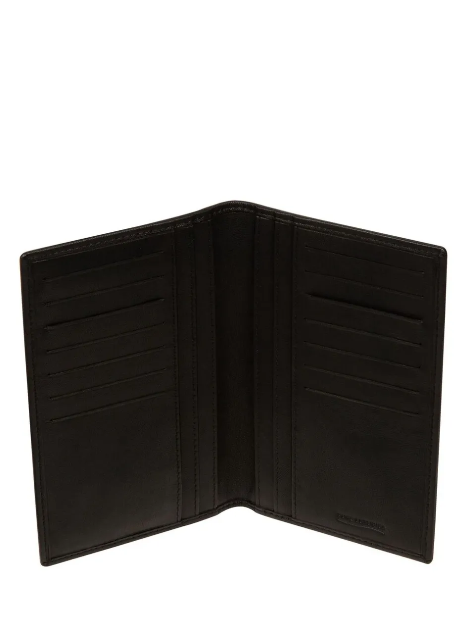 Portemonnees|Pure Luxuries London - 'George' Leather Card Holder Zwart