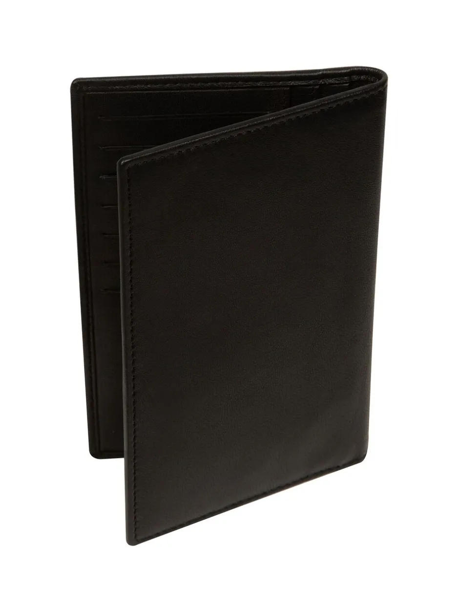 Portemonnees|Pure Luxuries London - 'George' Leather Card Holder Zwart