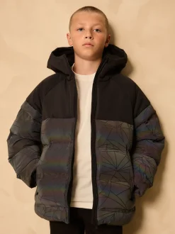 Schoolkleding|Jassen En Jacks*Next Zwart - Reflecterende, regenbestendige microfleece gevoerde jas (3-16jr)