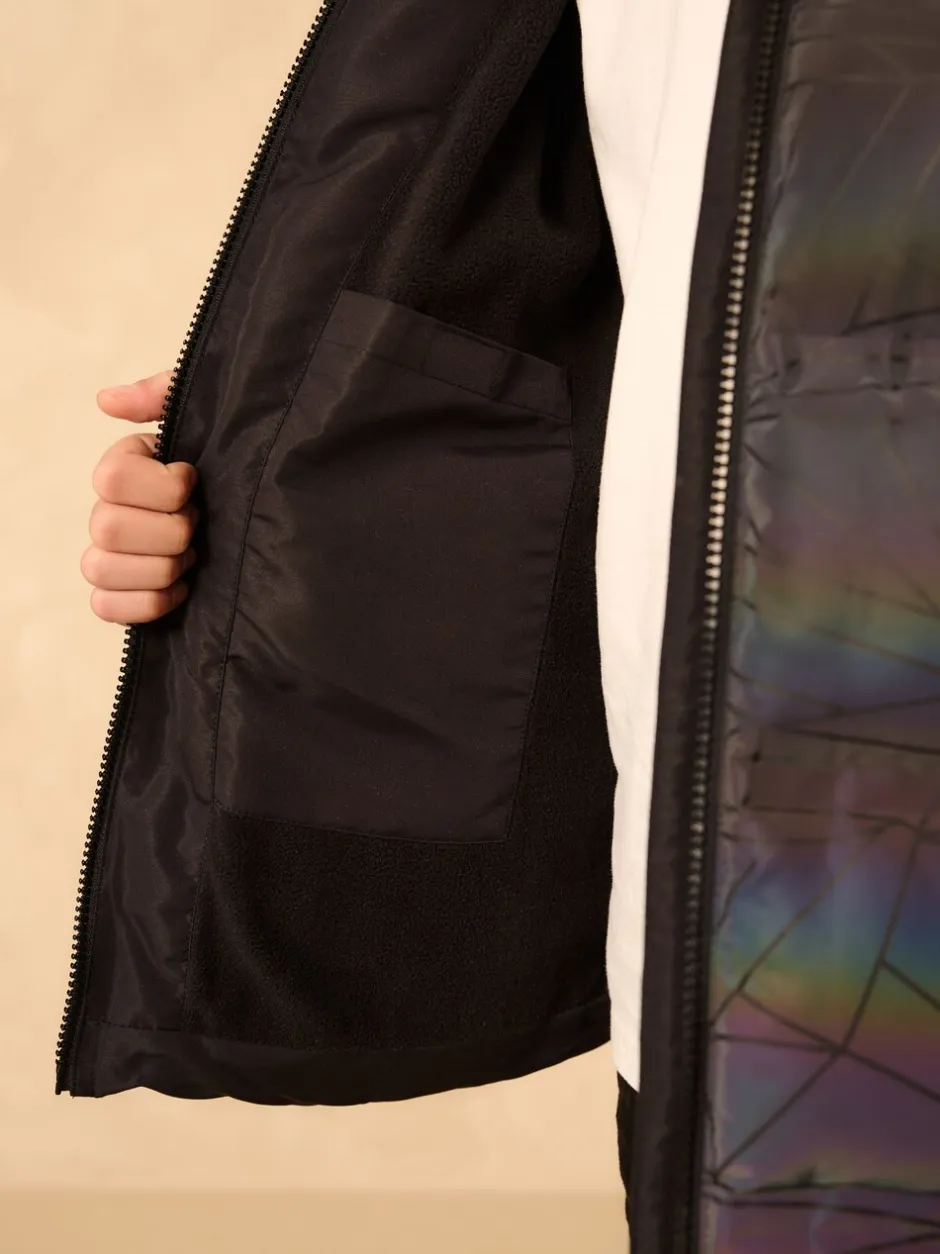 Schoolkleding|Jassen En Jacks*Next Zwart - Reflecterende, regenbestendige microfleece gevoerde jas (3-16jr)