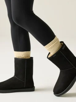Sportkleding*Regatta - Risley Behaaglijke halflange waterdichte Boots met voering van imitatiebont Zwart