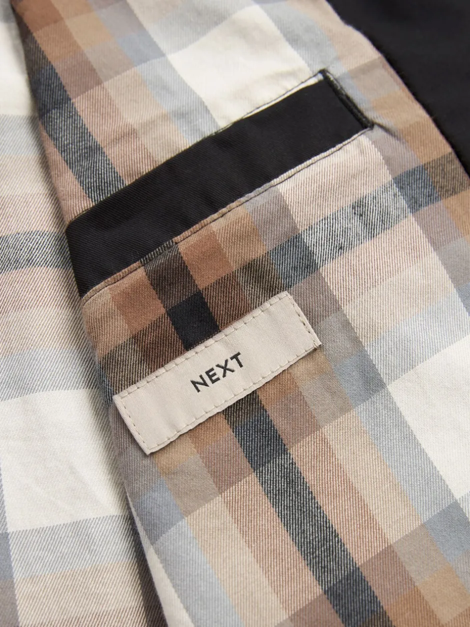Jassen En Jacks|Next - Regenbestendig Harrington jack met geruite voering Zwart