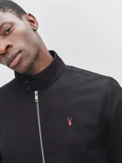 Jassen En Jacks|Next - Regenbestendig Harrington jack met geruite voering Zwart