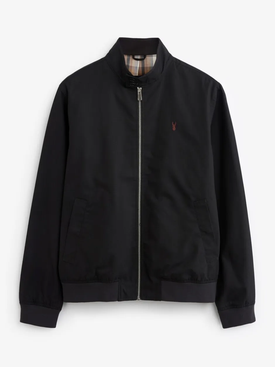 Jassen En Jacks|Next - Regenbestendig Harrington jack met geruite voering Zwart
