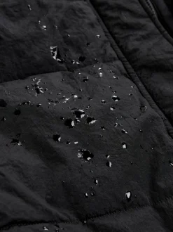 Jassen En Jacks|Next Zwart - Regenbestendige bodywarmer met capuchon en gebreide kraag