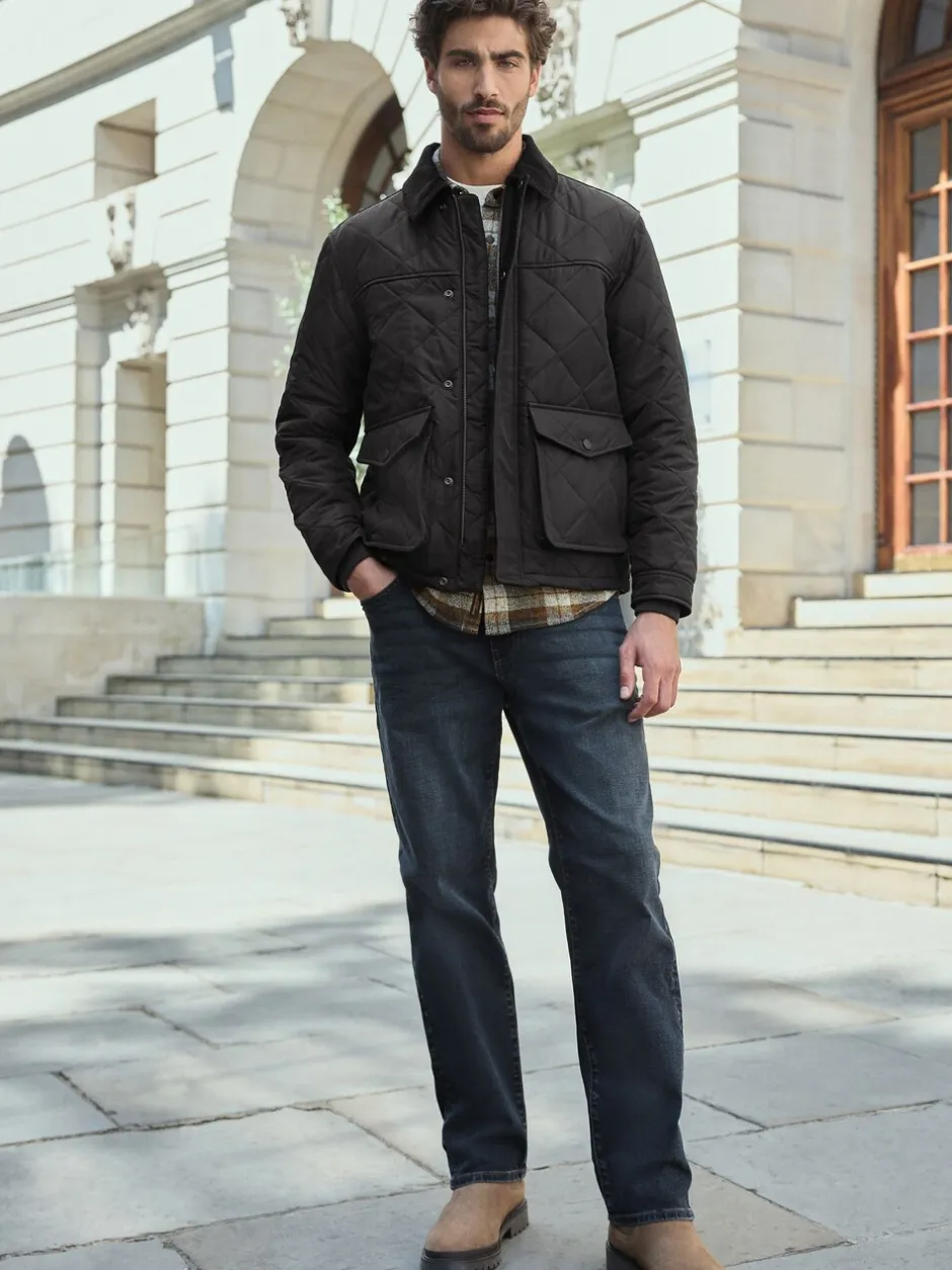 Jassen En Jacks*Next Zwart - Regenbestendige corduroy colbert met schuine doorgestikte ruit