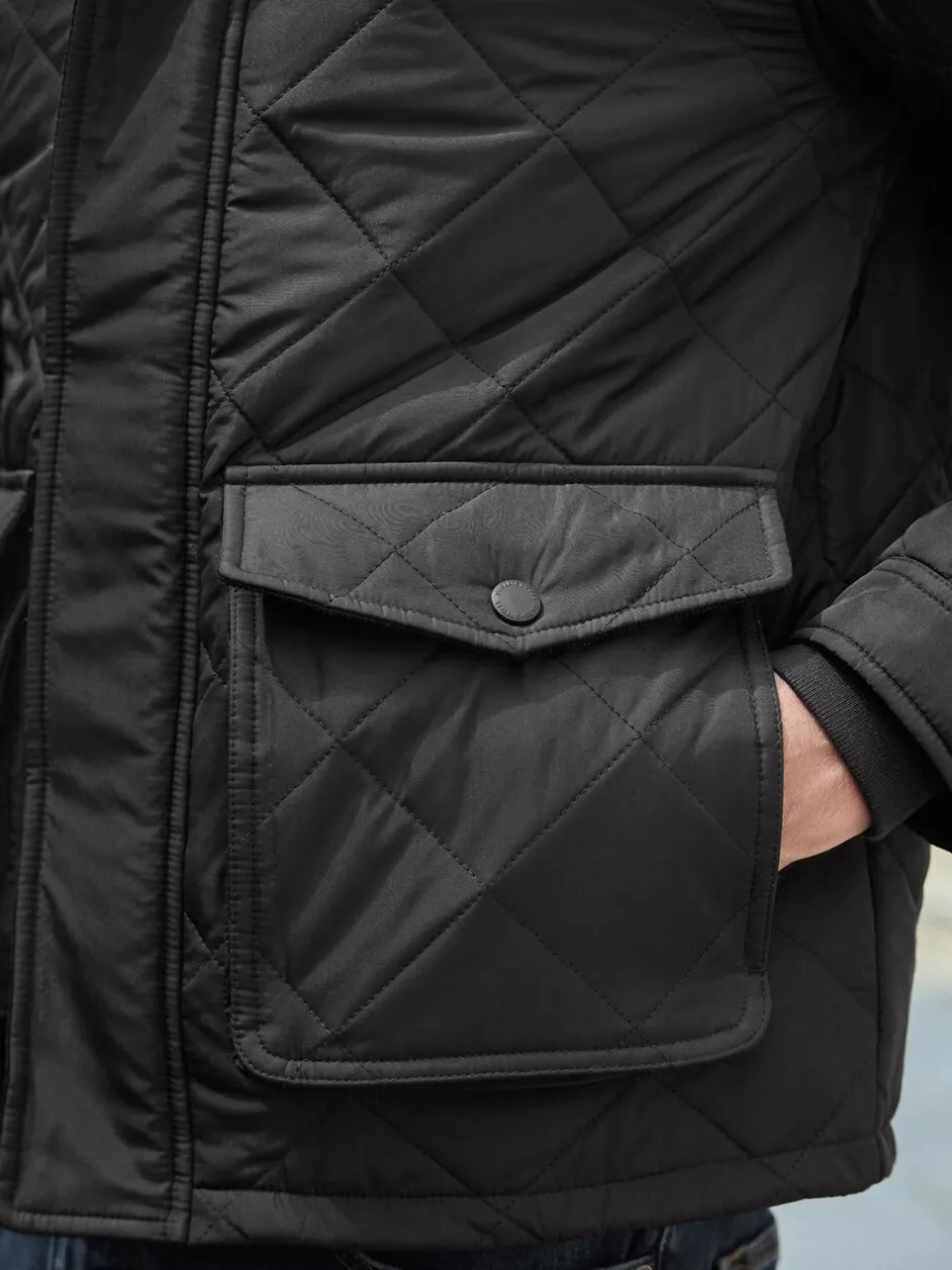 Jassen En Jacks*Next Zwart - Regenbestendige corduroy colbert met schuine doorgestikte ruit