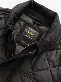 Jassen En Jacks*Next Zwart - Regenbestendige corduroy colbert met schuine doorgestikte ruit