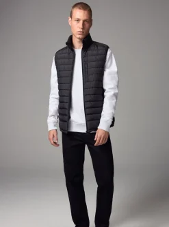 Jassen En Jacks*Next Zwart - Regenbestendige, dunne gewatteerde bodywarmer
