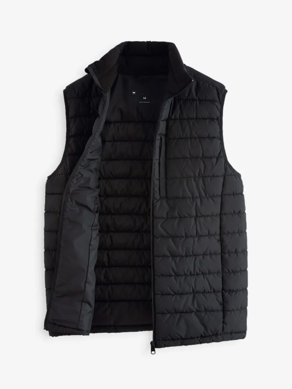 Jassen En Jacks*Next Zwart - Regenbestendige, dunne gewatteerde bodywarmer