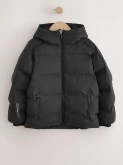 Schoolkleding|Jassen En Jacks*Next Zwart - Regenbestendige gewatteerde jas met microfleece voering (3-17jr)