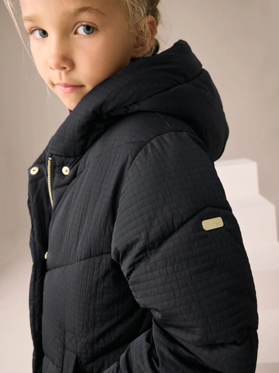 Schoolkleding|Jassen En Jacks|Next Zwart - Regenbestendige lange gewatteerde jas (3-16jr)