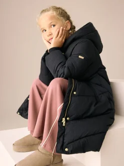 Schoolkleding|Jassen En Jacks|Next Zwart - Regenbestendige lange gewatteerde jas (3-16jr)