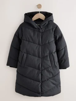 Schoolkleding|Jassen En Jacks|Next Zwart - Regenbestendige lange gewatteerde jas (3-16jr)