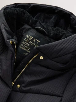 Schoolkleding|Jassen En Jacks|Next Zwart - Regenbestendige lange gewatteerde jas (3-16jr)