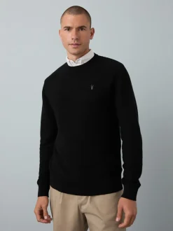 Gebreide Kleding|Next - Regular Fit getextureerde schijn-Oxford overhemdtrui Zwart