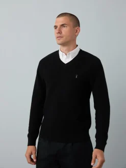Gebreide Kleding*Next - Regular Fit getextureerde schijn-Oxford overhemdtrui Zwart
