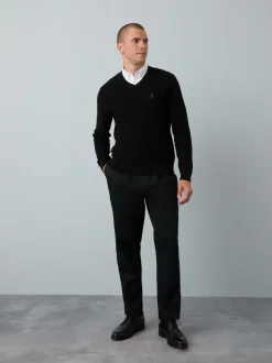 Gebreide Kleding*Next - Regular Fit getextureerde schijn-Oxford overhemdtrui Zwart