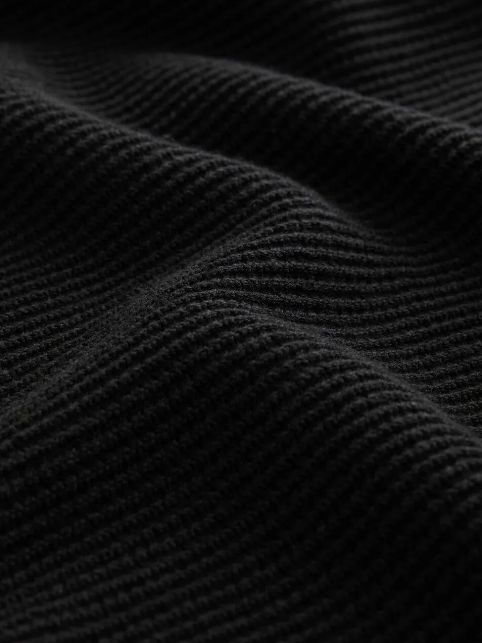 Gebreide Kleding*Next - Regular Fit getextureerde schijn-Oxford overhemdtrui Zwart