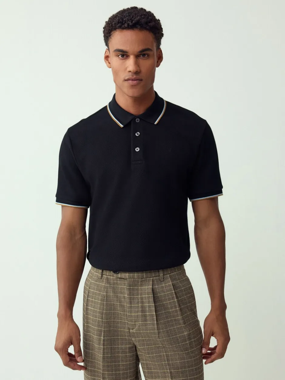 Poloshirts*Next Zwart - Regular fit poloshirt met korte mouwen en contrasterende randen