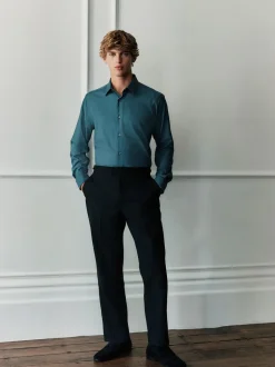 Smokings En Feestkleding*Next Zwart - Regular Fit Signature Marzotto Wool Tuxedo Trousers With Side Tape Detail