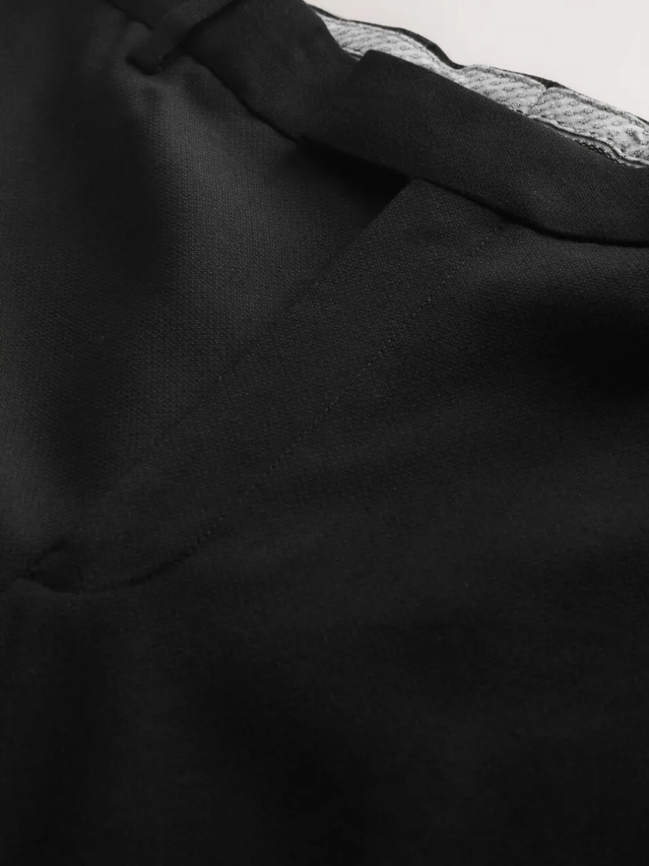 Smokings En Feestkleding*Next Zwart - Regular Fit Signature Marzotto Wool Tuxedo Trousers With Side Tape Detail