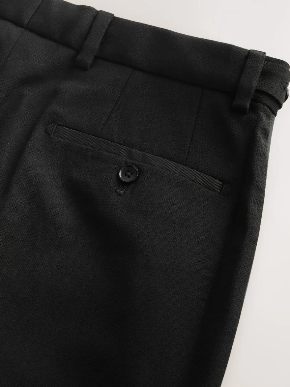 Smokings En Feestkleding*Next Zwart - Regular Fit Signature Marzotto Wool Tuxedo Trousers With Side Tape Detail