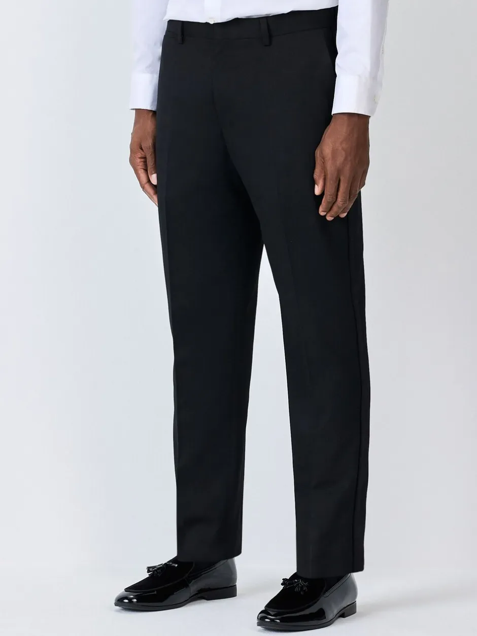 Smokings En Feestkleding*Next - Regular Fit Smart Tuxedo Trousers With Velvet Side Tape Detail Zwart