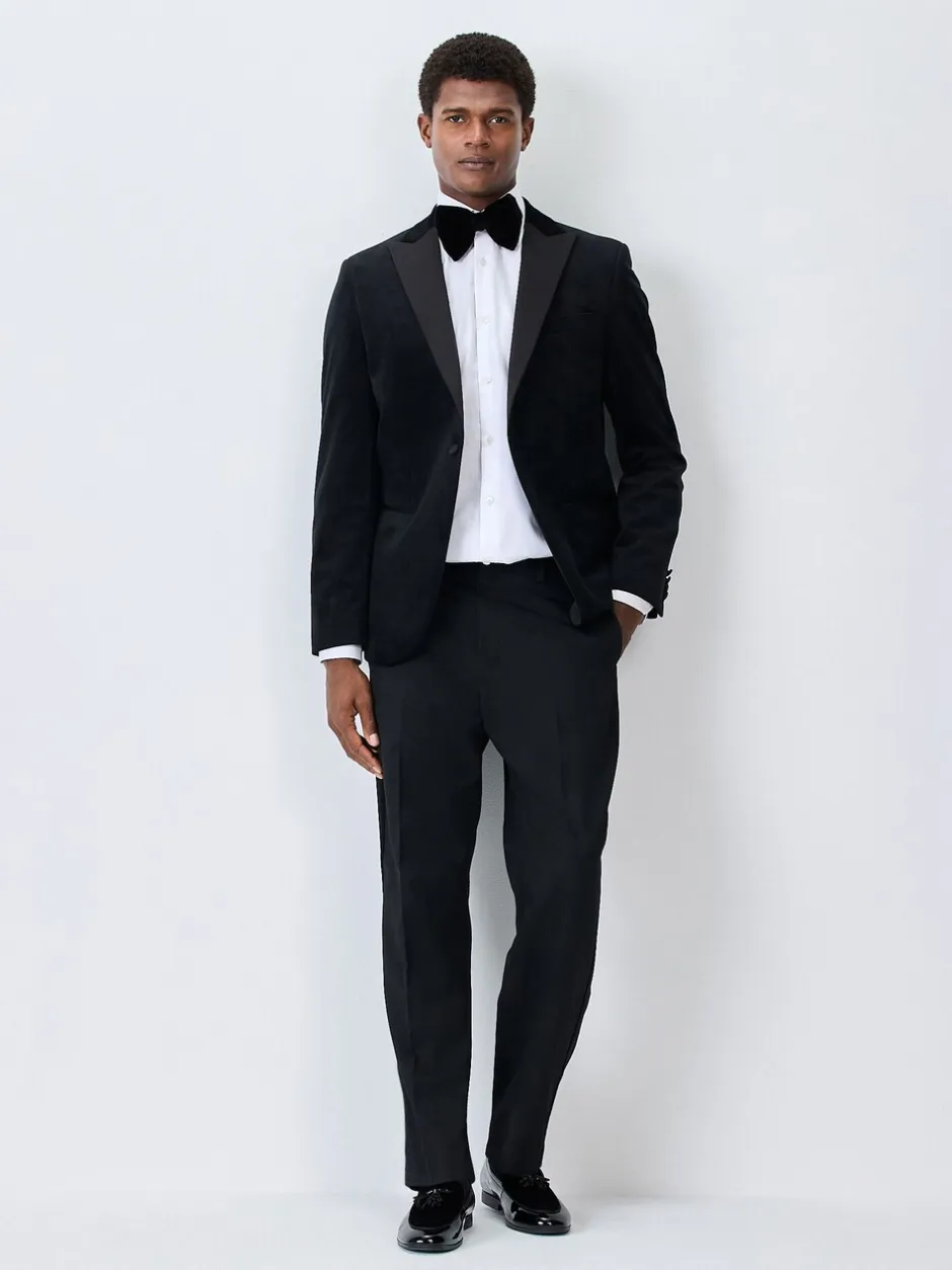 Smokings En Feestkleding*Next - Regular Fit Smart Tuxedo Trousers With Velvet Side Tape Detail Zwart