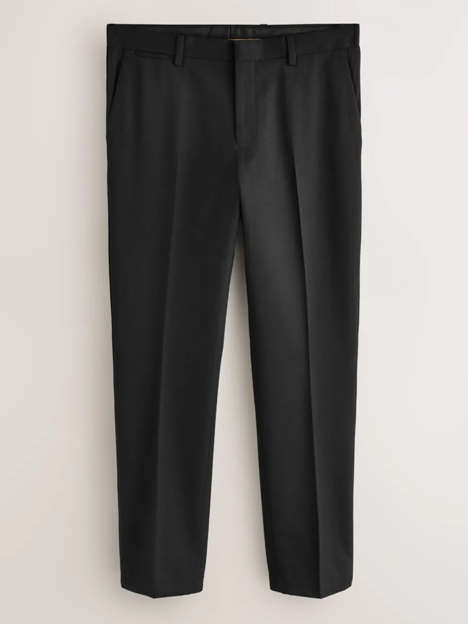 Smokings En Feestkleding*Next - Regular Fit Smart Tuxedo Trousers With Velvet Side Tape Detail Zwart