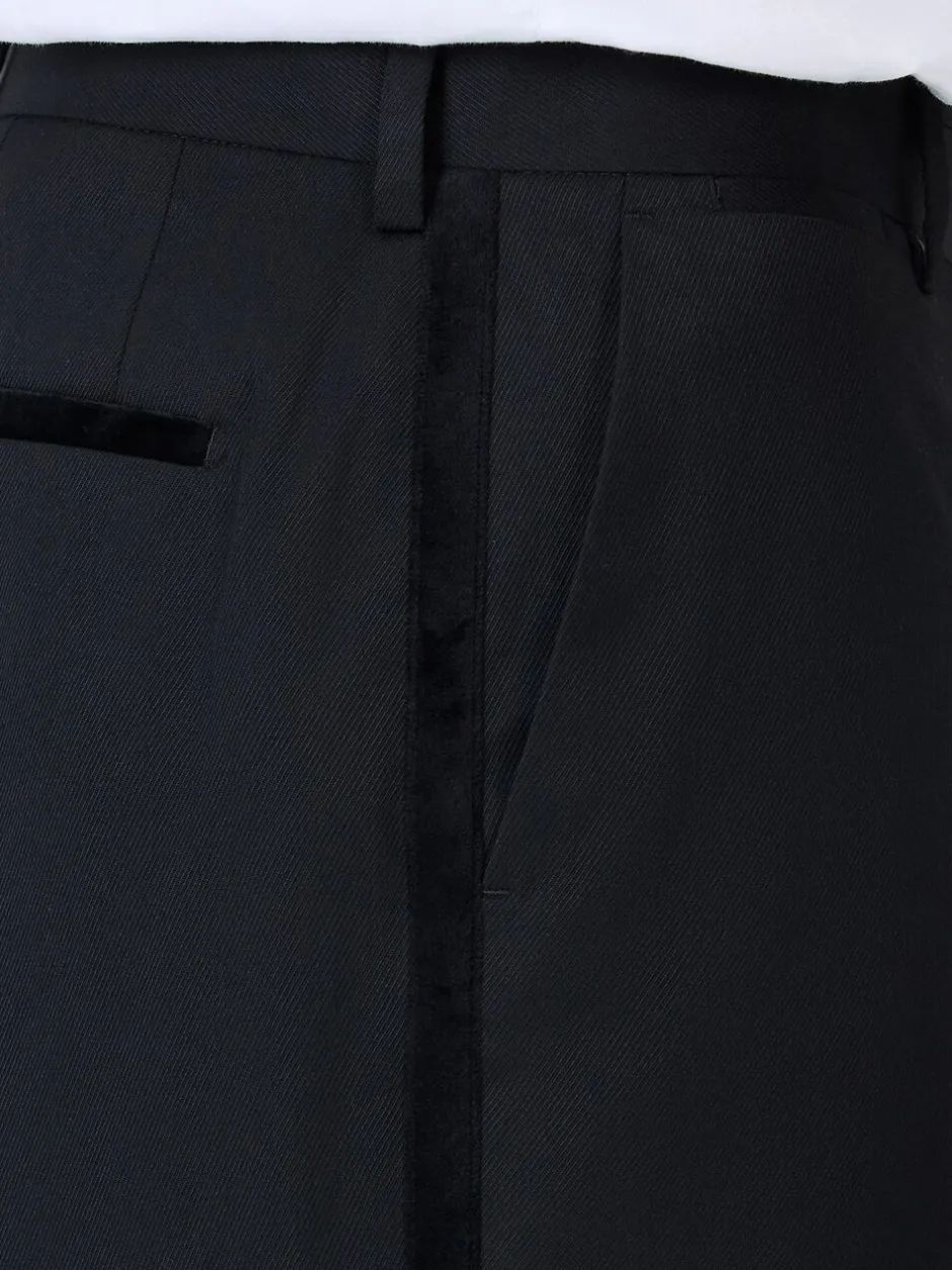 Smokings En Feestkleding*Next - Regular Fit Smart Tuxedo Trousers With Velvet Side Tape Detail Zwart