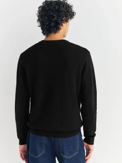 Gebreide Kleding|Next - Regular Fit Soft Touch Crew Neck Jumper Zwart