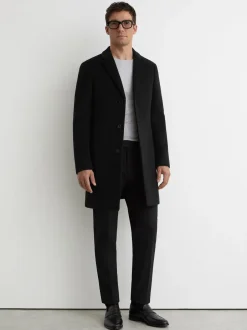 Broeken En Chino's|Reiss Zwart - Found stretchy slim fit broeken met trekkoord
