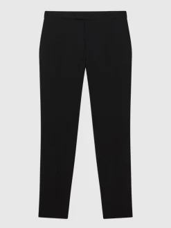 Broeken En Chino's|Reiss Zwart - Found stretchy slim fit broeken met trekkoord