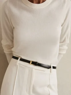 Ceintuurs*Reiss - Holly Leren Smalle Riem Zwart
