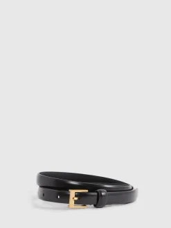 Ceintuurs*Reiss - Holly Leren Smalle Riem Zwart