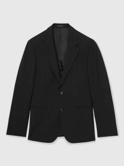 Pakken*Reiss - Promise Wool-Blend Single-Breasted Suit Blazer Tailored-Fit Zwart