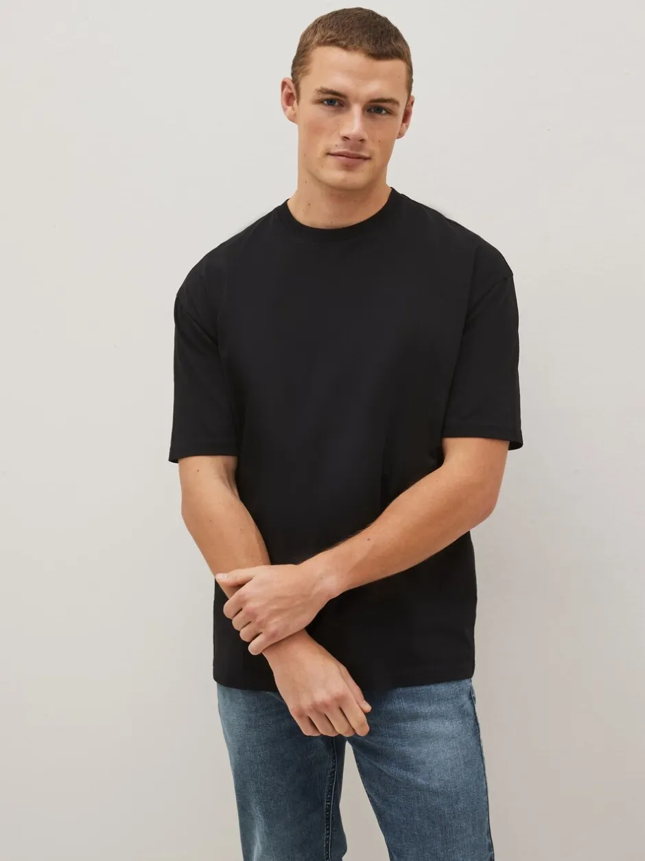 T-Shirts En Hemden*Next Zwart - Relaxed fit - Essentieel katoenen T-shirt met ronde hals
