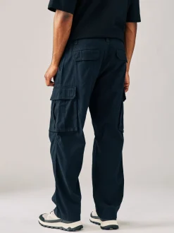 Broeken En Chino's|Next - Relaxed fit - Katoenen cargostretchbroek Zwart