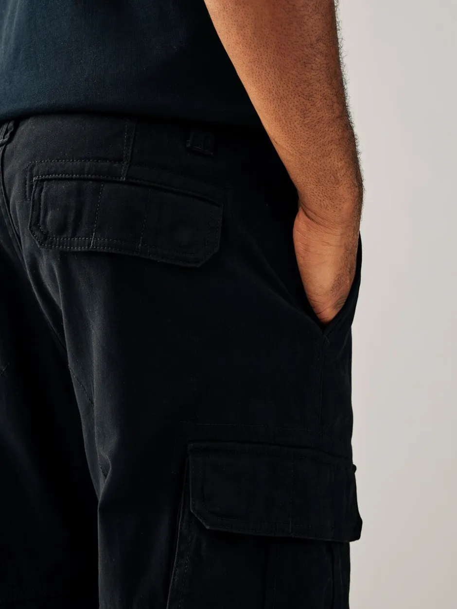 Broeken En Chino's|Next - Relaxed fit - Katoenen cargostretchbroek Zwart