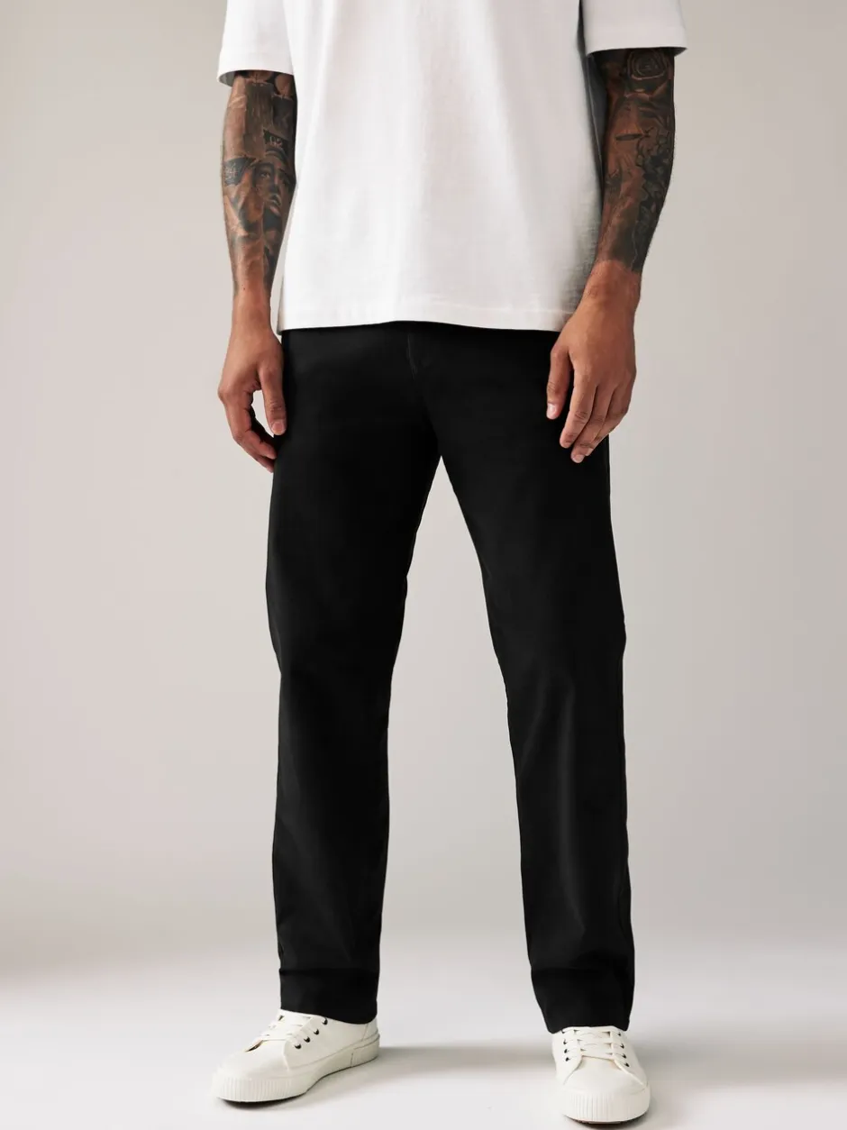 Broeken En Chino's*Next Zwart - Relaxed fit - Stretchy chino