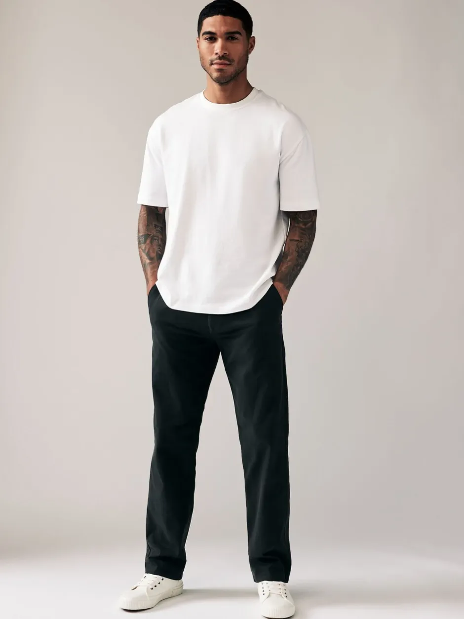 Broeken En Chino's*Next Zwart - Relaxed fit - Stretchy chino