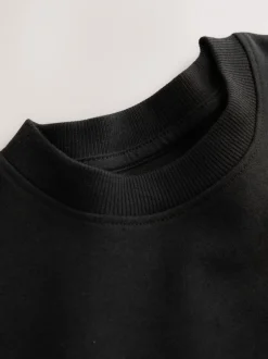 Shorts*Next - Relaxed Fit Heavyweight T-Shirt and Shorts Set (3-16yrs) Zwart