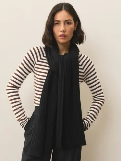 Mutsen, Handschoenen En Sjaals|Next - Ribbed Knit Scarf Zwart