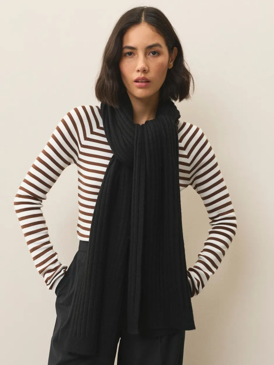 Mutsen, Handschoenen En Sjaals|Next - Ribbed Knit Scarf Zwart