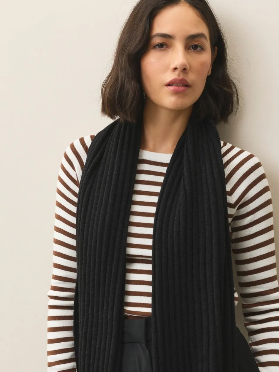 Mutsen, Handschoenen En Sjaals|Next - Ribbed Knit Scarf Zwart
