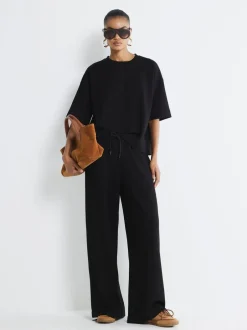 Leggings En Joggingbroeken*River Island - Premium Wide Leg Joggers Zwart